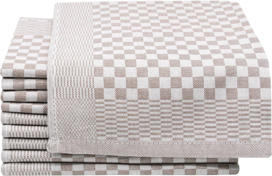 Køkkenhåndklæde 'Hanni' - Beige/Hvid