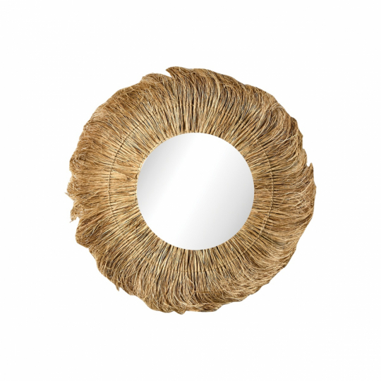 Spejl 'Stina' rund 70cm - Natur