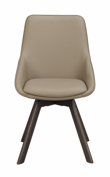 Stol 'Alison' Læder - Beige/brun