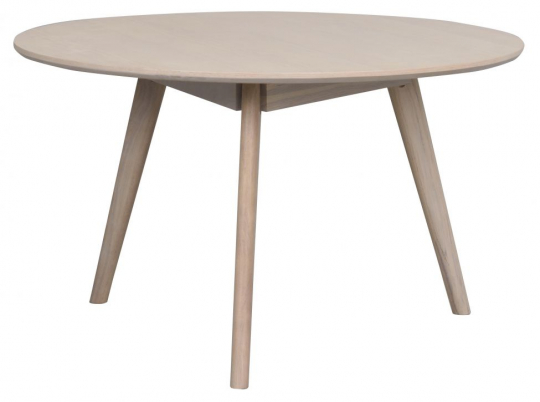 Sofabord 'Yumi' Rundt 90cm - Hvidpigmenteret eg
