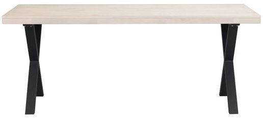 Spisebord 'Brooklyn' 170x95cm - Hvidpigmenteret/Sort X-ben