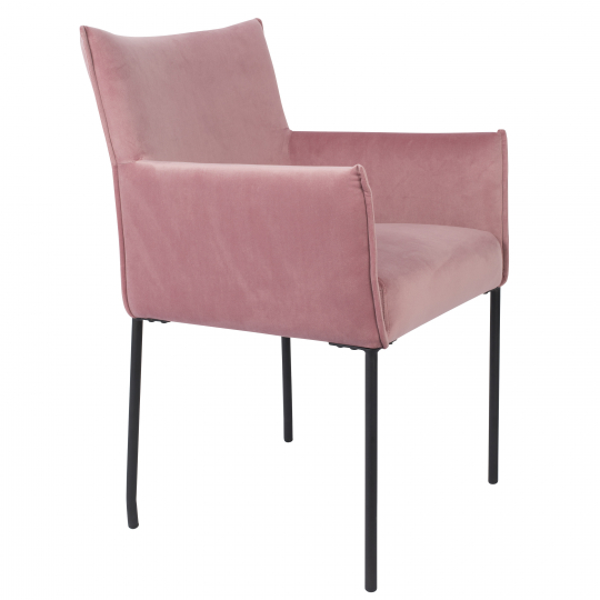 Lænestol 'Dion' - Sammet/Rosa