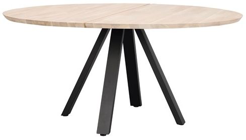 Matbord 'Carradale' Rund 150cm - Hvidpigmenteret/V-ben