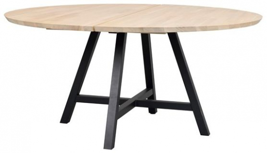 Matbord 'Carradale' Rund 150cm - Hvidpigmenteret/X-ben