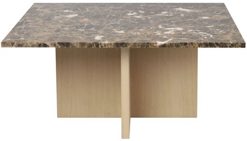 Sofabord 'Brooksville' 90x90cm - Brun/Hvidpigmenteret