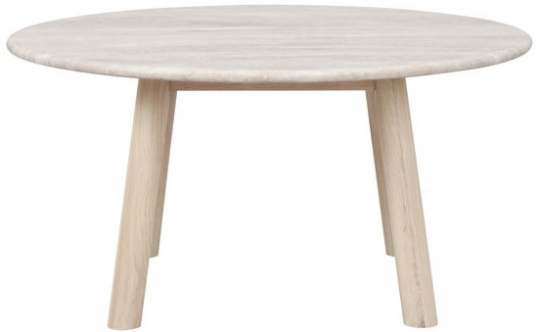 Sofabord 'Taransay' Rund 90cm - Beige/Hvidpigmenteret