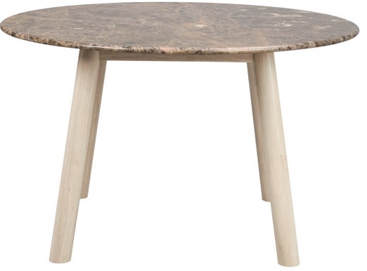 Spisebord 'Taransay' Rund 125cm - Brun/ Hvidpigmenteret