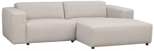 3-personers sofa 'Willard' chaise longue H - Lys beige