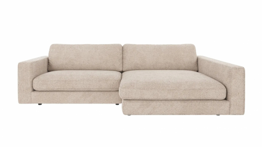 3-personers sofa 'Duncan' chaise longue H - Lys grå