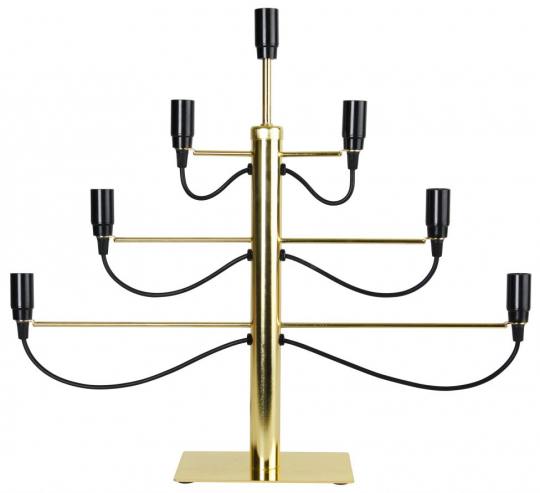 Adventsljusstake 'Milano' - Sort/Guld
