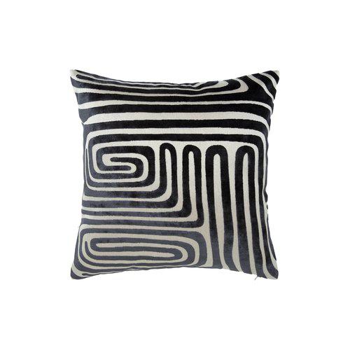 Pudebetræk 'Molly' 45x45 - Grå/Sort