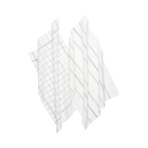 Køkkenhåndklæde 'Erin' 50x70 - Beige/Hvid
