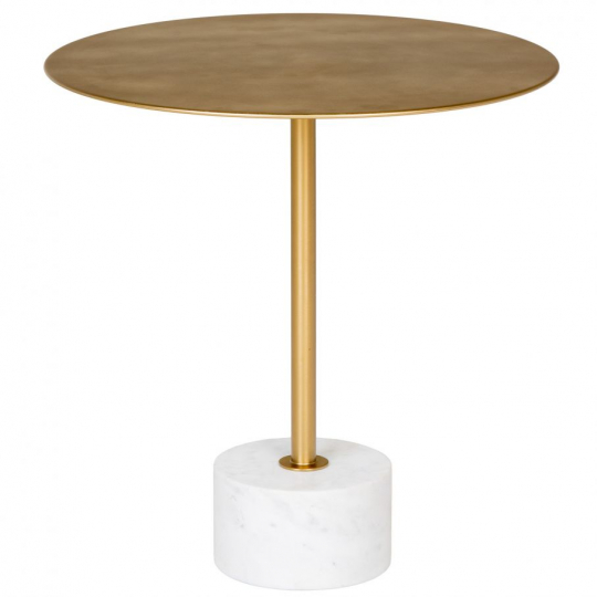Sofabord 'Lecco' Rund 51cm - Marmor/Messing