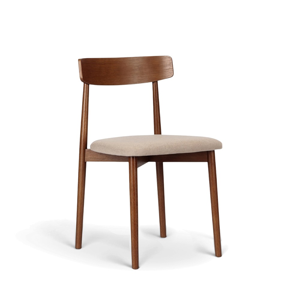 Stol 'Ystad' - Valnød/beige