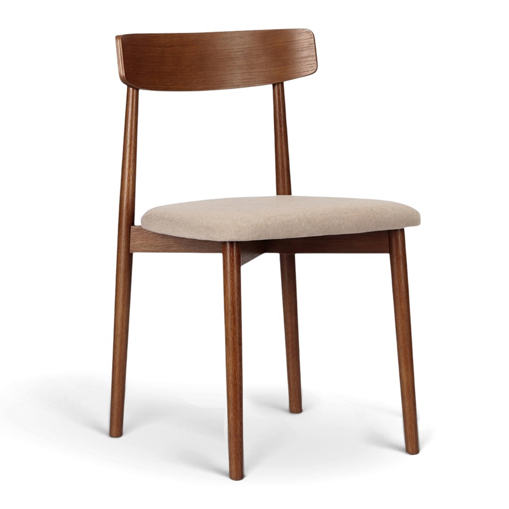 Stol 'Ystad' - Valnød/beige