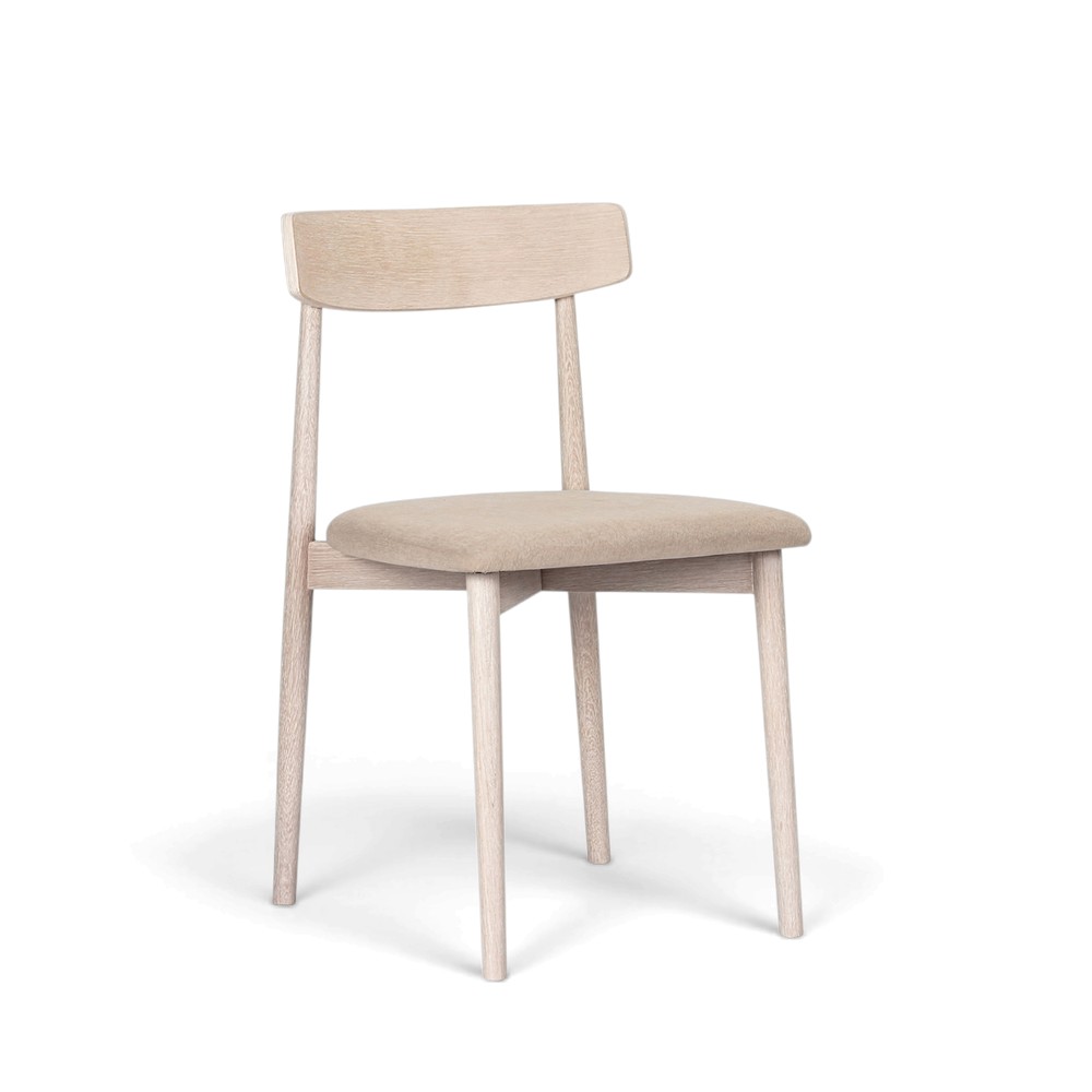 Stol 'Ystad' - Hvid eg/beige