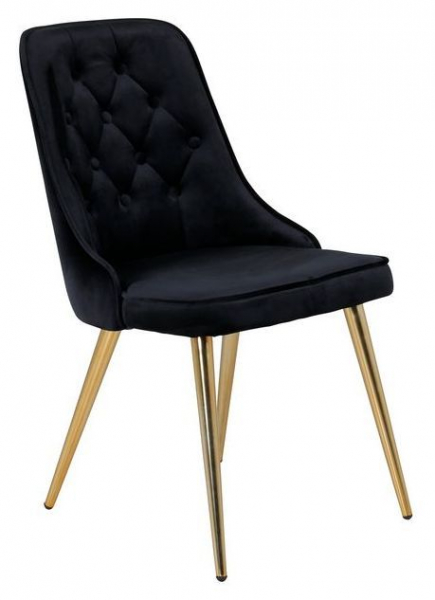 Stol 'Elverum Deluxe' - Sort/Messing