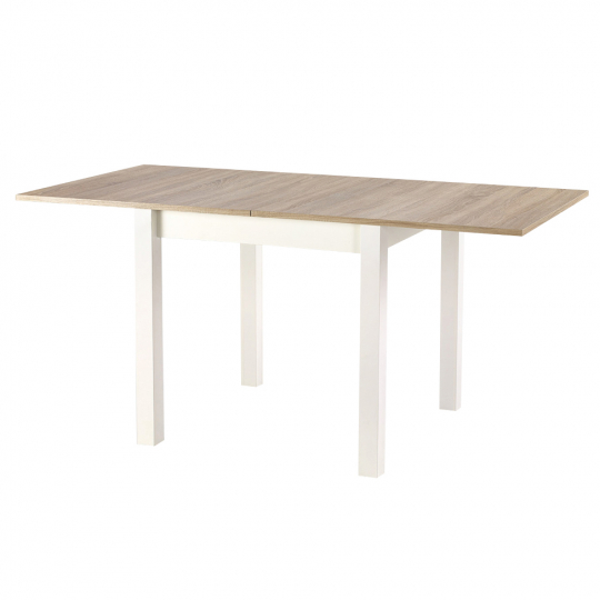 Spisebord 'Evita' 80-160x80cm - Hvid/Eg