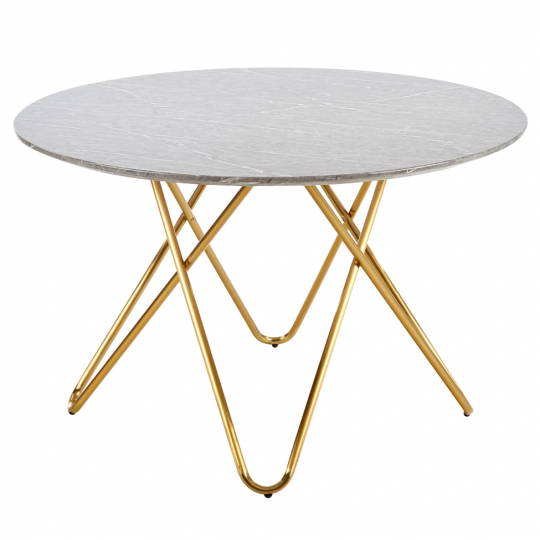Spisebord 'Bonello' Rund 120cm - Guld/Grå