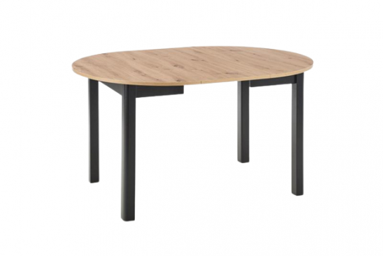 Spisebord 'Bjurholm' 102-142x102cm - Natur/Sort 