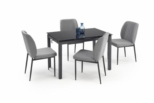 Spisegruppe 'Jasper' 110-170cm - Sort/grå