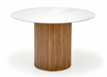 Spisebord 'Bruno' Rundt 120cm - Valnød/marmor