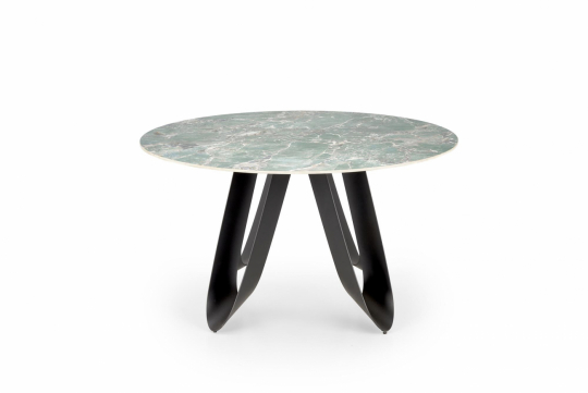 Spisebord 'Giovanni' Rundt 135cm - Grøn/sort