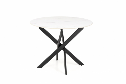 Spisebord 'Edgar' Rundt 100cm - Hvid/sort