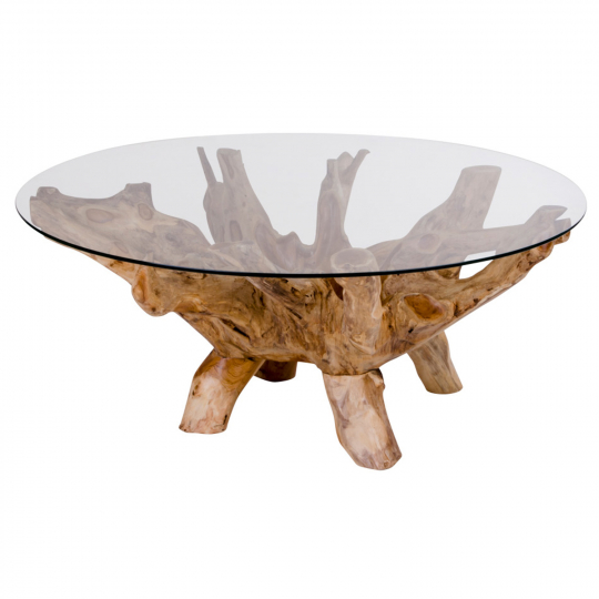 Sofabord 'Amazonas' - Natur/Glas