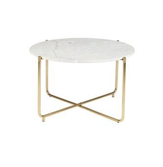 Sofabord 'Timpa' Rund 70cm - Marmor/Guld