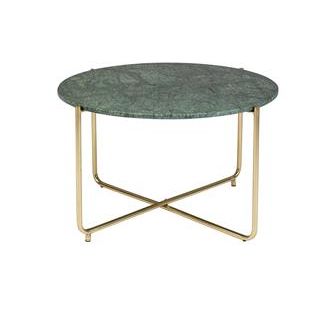 Sofabord 'Timpa' Rund 70cm  - Grøn marmor/Guld