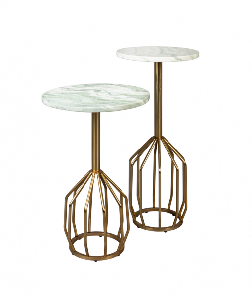 Sidebord 'Salerno' M - Messing/Marmor