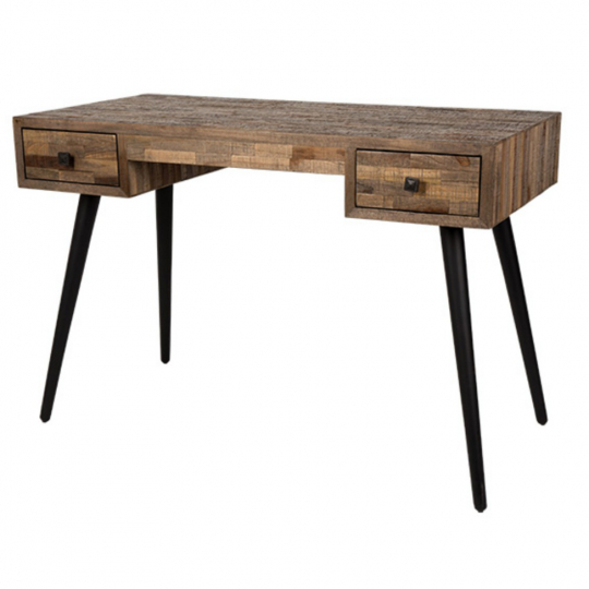 Skrivebord/Sidobord 'Leo' - Teak/Stål