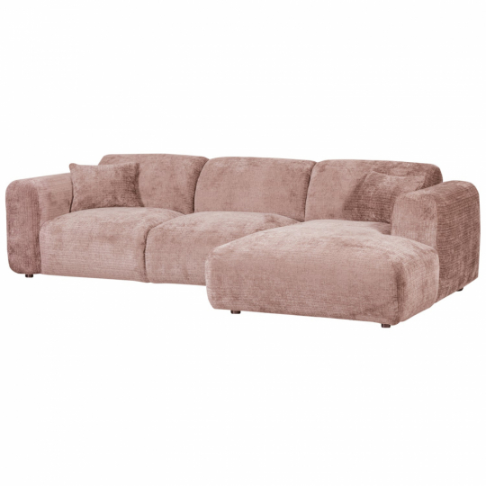 Sofa ‘Cloud’ 3-personers chaiselong højre - Brungrå/Rosa
