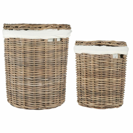Vasketøjskurv 2-pak 'Rattan' - Natur