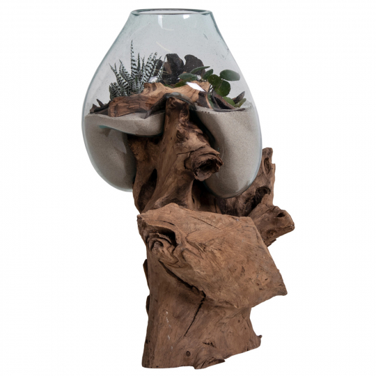 Dekoration 'Waterdrop' 50cm - Træ/Glas