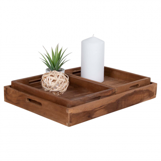 3-pak Bakke 'Faro' - Teak/Natur