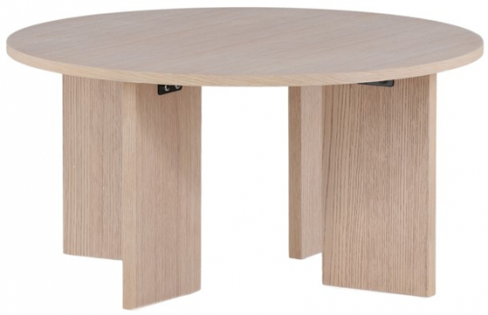Sofabord 'Arvika' Rundt 80cm - Hvidpigmenteret Eg
