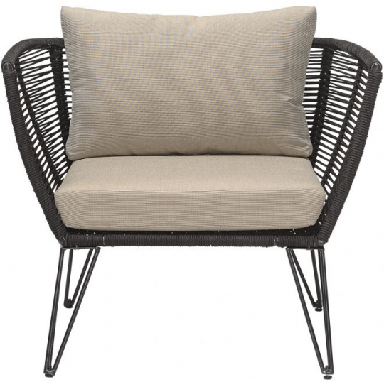 Loungestol 'Mundo' - Sort/Beige