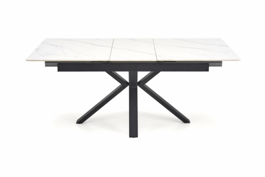Spisebord 'Platan' 140-180cm - Hvid/sort