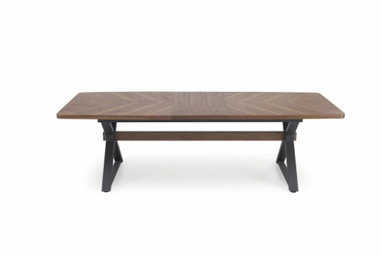 Spisebord 'Baron' 200-350cm - Natur/sort