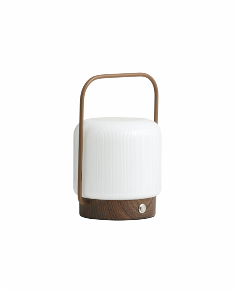 Bærbar lampe 'Troy' - Hvid/Brun