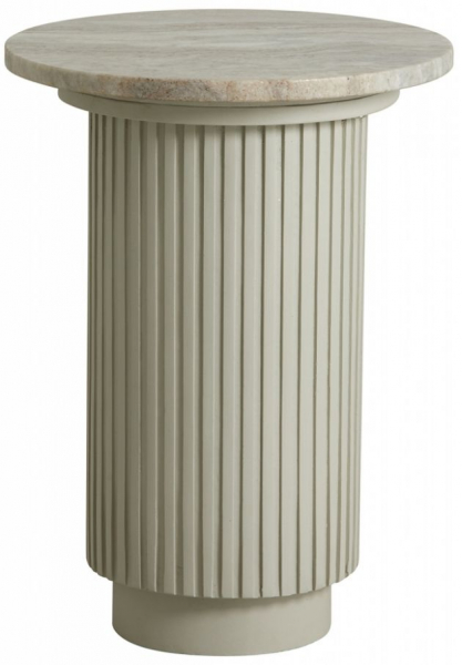 Sidebord 'Erie' Rundt 40cm - Hvid Marmor