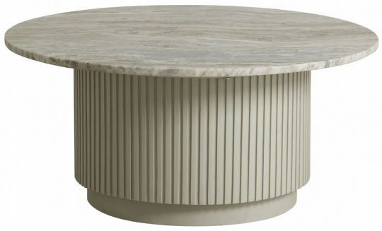 Sofabord 'Erie' Rundt 75cm - Hvid Marmor