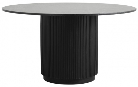 Spisebord 'Erie' Rundt 140cm - Sort Marmor