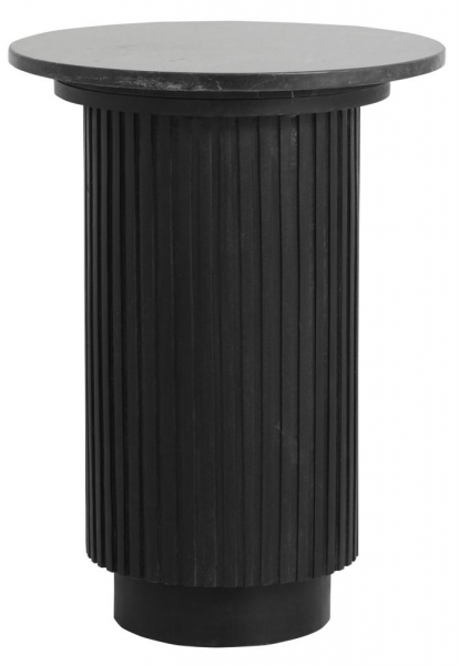 Sidebord 'Erie' Rundt 40cm - Sort Marmor