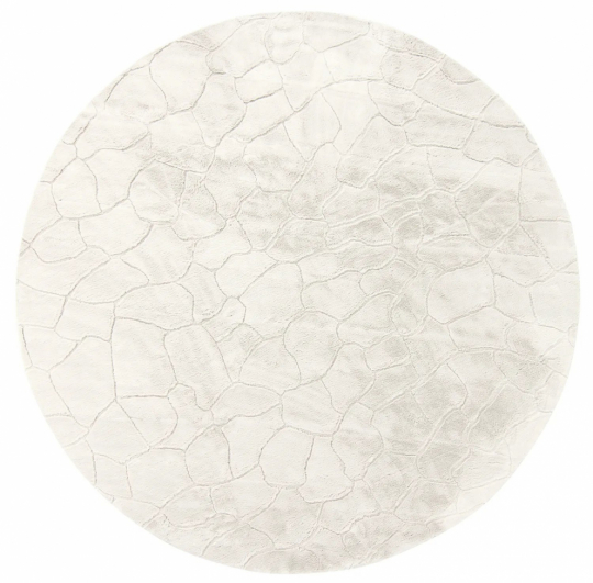 Rundt tæppe 'Cora' 120cm - Hvid