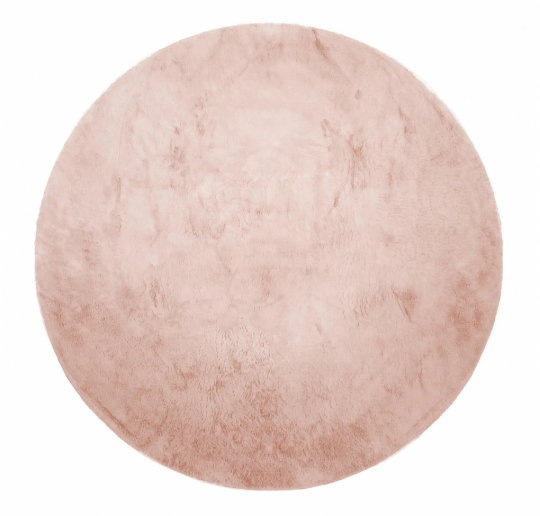 Rund tæppe 'Aranga Super Soft Fur' 80cm - Rosa