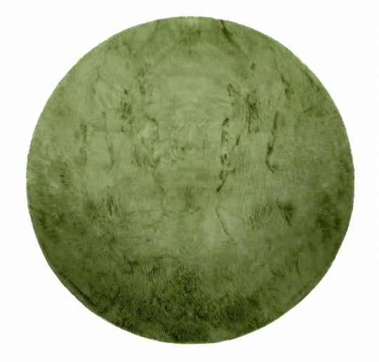 Rund tæppe 'Aranga Super Soft' 160cm - Oliven