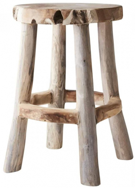 Rund puf 'Arvid' 38cm - Natur